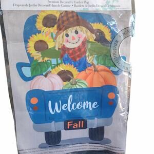 Garden Flag Welcome Scarecrow 12x18 Inch Double Sided Yard Flag